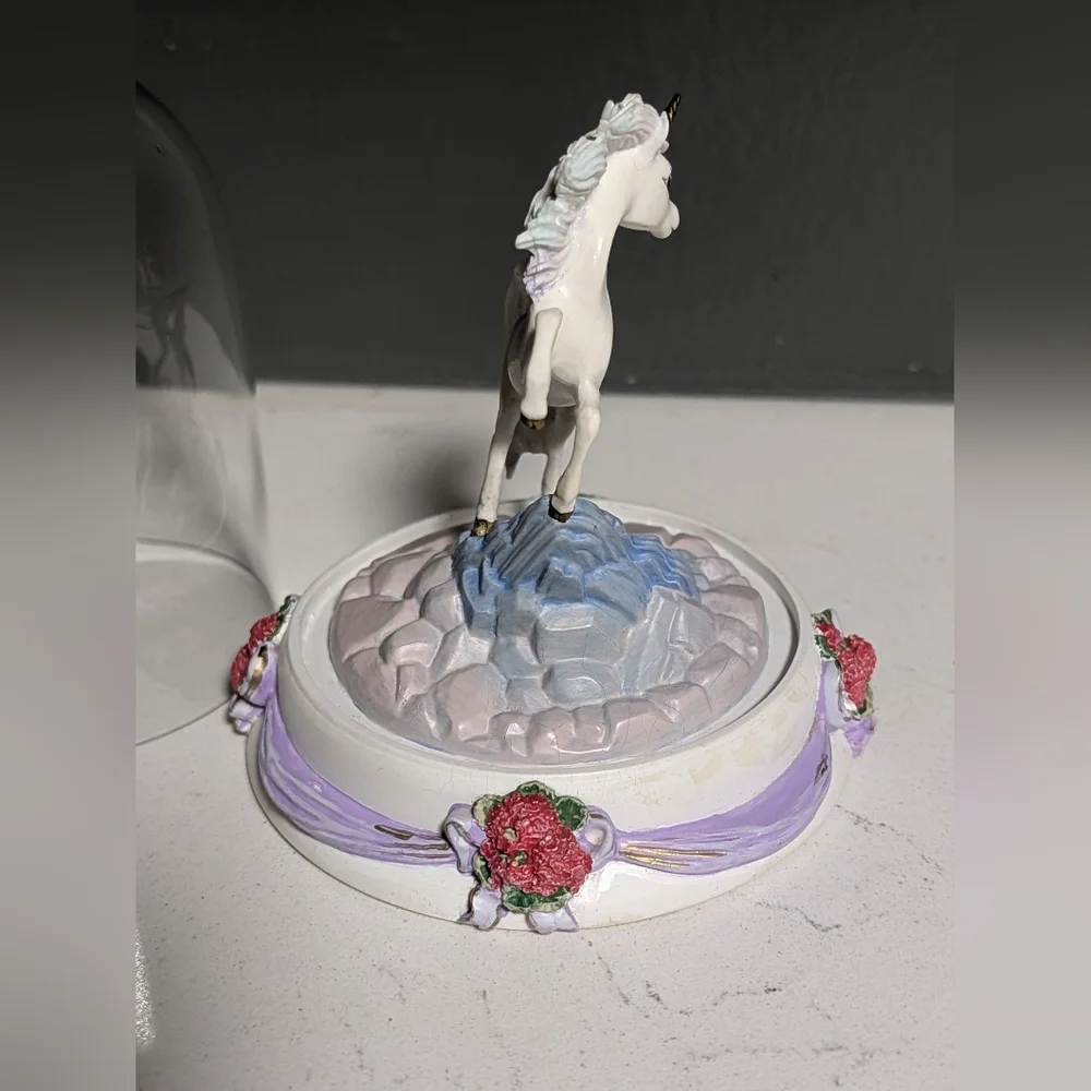 Vintage Unicorn Of Friendship Figurine In Dome, The Franklin Mint, Limited Ed.